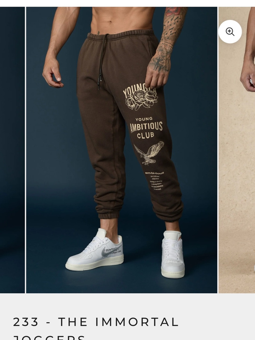 YoungLA Brown Graphic Joggers with Cream Print